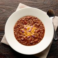 Chili · With chunks of lean ground beef, lots of fresh herbs and spices in a thick and robust tomato...