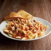 Family Pasta Feast · Your choice of one Hot Pasta. Served with four chocolate chip cookies and toasted herb focac...