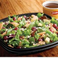 Family Side Nutty Mixed-Up Salad · Organic field greens, grapes, feta, cranberry-walnut mix, organic apples, served with  your ...