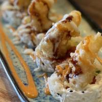 Rock Shrimp Tempura Roll (6Pc) · //Soy paper// Spicy tuna, cucumber topped with rock shrimp tempura