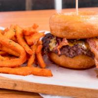 Murray Bay Street · Freshly grilled patty on a toasted glazed donut with American melted cheese and bacon.