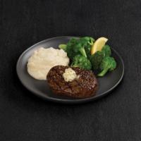 Center-Cut Sirloin · 6 ounces of flavorful center-cut sirloin topped with Parmesan Butter Served with mashed pota...