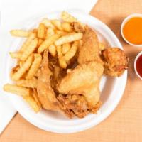 Small Box Combo (3 Pcs.) · Served with fries and 12  FL OZ  can drink.