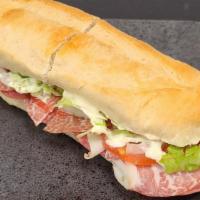 Italian Mafia · A classic Italian sub - Salami, Prosciutto, Ham, Capicola and Provolone cheese on our made-f...