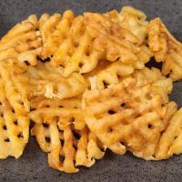 Waffle Fries · House-made waffle fries. Yes, we cut these by hand, from scratch!