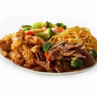 Entrées (Pick Any 3) · All combos are served with your choice of rice or noodles. (800-1730 Cals)