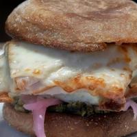 Egg White & Turkey · Toasted while grain English muffin, fresh egg white patty, smoked turkey breast, pickled red...