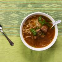 Guay Tiew Nuer Sod (Appetizers) · Thai style beef noodle soup. Rice noodles flavored in thai style beef soup with fresh sliced...