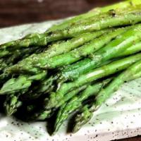 Steamed Asparagus Spears · Butter, salt and pepper (vegetarian and gluten free)