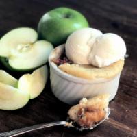 Jalapeno Apple Cobbler · topped with vanilla ice cream