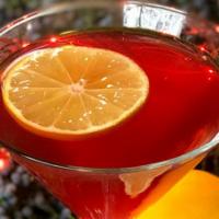 Cranberry Lemondrop · Tito’s vodka, cranberry juice, and house-made lemon simple syrup, . garnished with a lemon w...