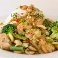 Cashew & Veggie Delight · Vegetarian. Crunchy cashews topped on mixed veggies stir-fried with homemade brown sauce: ch...