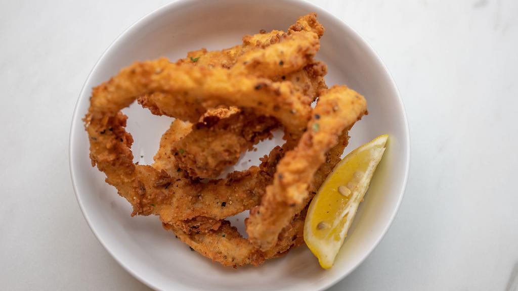 Onion Rings · Sliced and hand battered, fried golden brown!