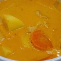 Yellow Curry · Spicy. Thai yellow curry paste with potato, carrot, onion, and coconut milk.