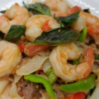 Drunken Noodles · Choice of chicken, Tofu, Beef or shrimp. Stir fry flat rice noodles with garlic, Thai chili,...