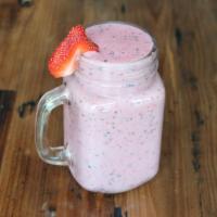 Berry Smoothie · Strawberry, blueberry, banana, agave, oat milk.