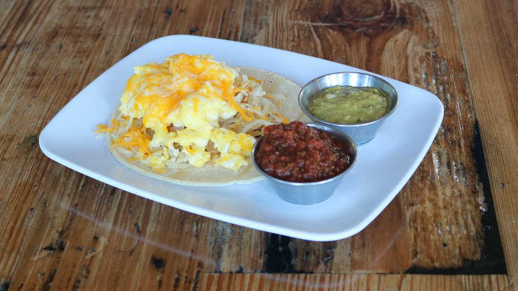 1 Breakfast Taco · With hashbrowns, scrambled eggs and cheese
