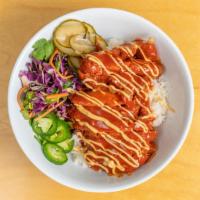 The Dirty Bird · Korean buffalo chicken, Asian cabbage slaw, peppers, umami mayo.
