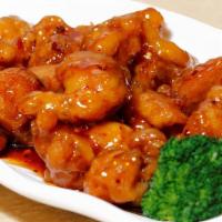 General Tso'S Chicken · Honey-glazed dark meat chicken with a spicy and sweet soy-ginger sauce.