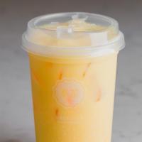 Mango Au Lait · Caffeine free.  A sweet mango milk drink with no caffeine!