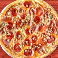 Meat Lovers Pizza · Pepperoni, sausage, hamburger, and Canadian bacon.