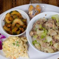 Kalua Pork & Cabbage · (gluten-free) Shredded Pork with steam-fried cabbage