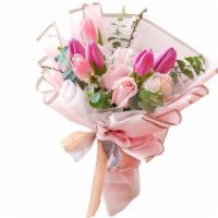 Roses & Tulips Mix Bouquet · Roses and Tulips Mix bouquet includes 12-14 stems mixed and wrapped in our signature  wrap ....