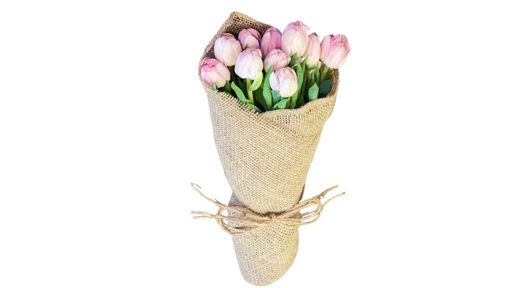 Deluxe Tulips In Burlap Wrap · Deluxe Tulips are full of petals and are wrapped in burlap wrap. Base price includes 10 Deluxe Tulips