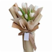 Tulips Mini Bouquet · 6 tulips in a small wrap, send the best value gift bouquet to the loved ones. Fresh cut tuli...