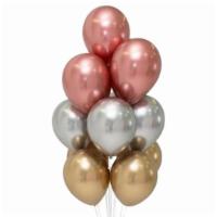 6 Deluxe Chrome Balloons · Chrome balloons come in Gold, Silver and RoseGold, Picture shows 12 Balloons, you can add as...