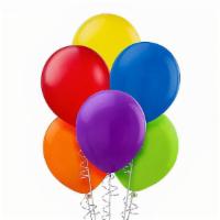 6 Latex Balloons · A bunch of 6 latex balloons helium filled. Please specify preferred colors in special instru...