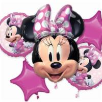 Bouquet Minnie Mouse · Minnie Mouse bouquet includes one large balloon and 4 regular balloons.