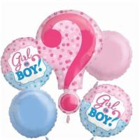 Boy Or Girl Balloon Bouquet · Bouquet includes a large balloon and 4 regular size balloons.