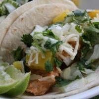 5 Tacos  Tacos De Pollo - Chicken · Go loco for our pollo! Authentic street tacos with chicken served on corn tortillas with a w...