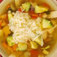 Tortilla Soup (L) - New !!! · SERVED DAILY - Shredded Chicken, Avocados, Tomatoes, Bell Peppers, Onions, Garlic, Carrots, ...
