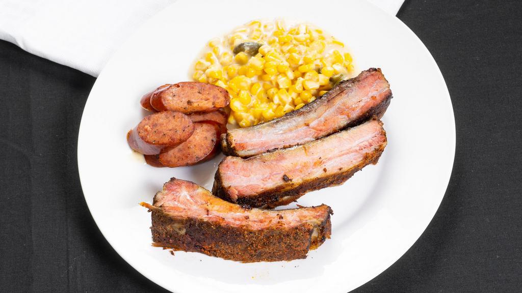 Double Meat Plate · Choose 2 meats 1/3 lb each and 3-4oz sides (Must be 2 different meats).