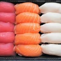 Tri Sushi * · 2 Tuna, 2 Salmon, 2 Yellowtail