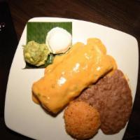 Chimichangas · Large burrito stuffed with onions, green bell peppers, chile con queso and your choice of ch...
