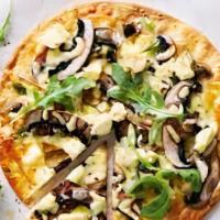 Mushroom Pizza · White cream sauce, mozzarella, and mushrooms. That's a freaking good pizza.