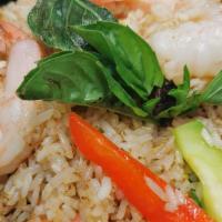 Basil Fried Rice · Your choice of protein with fried rice, egg, bell peppers, onions, basil and garlic chili sa...