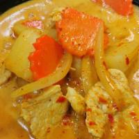 Yellow Curry · Yellow curry with potatoes, onions, carrots and coconut milk. 'No spicy' will still be mild ...