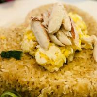 Crabmeat Fried Rice · Jasmine rice stir-fried with white onion, green onion, egg and crabmeat