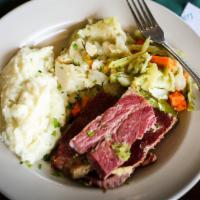 Corned Beef & Cabbage · Pub Favorite. We take our fresh brisket and brine it for nine days in our house seasonings a...