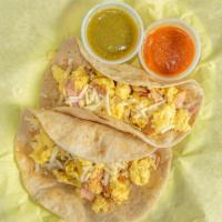 Breakfast Tacos · Each. All tacos include beans and cheese.