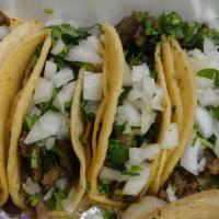 Street Tacos · Each. Includes meat of your preference, 
Steak
Pastor
Barbacoa
Chicharron
Birria
All tacos s...