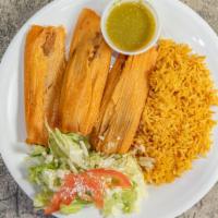 Tamales · Pork or chicken tamales,in red chile guajillo.
Jalapenos and cheese.
Beans and cheese.
sold ...