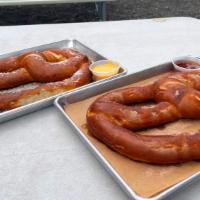 Big Texas Pretzel - Salty Or Sweet · Salty - Served with Classic Queso & Mustard. Sweet - The BR's Sweet Pretzel with Honey.