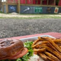 Spicy Hen · Fried Chicken smothered in Buffalo Sauce on a Brioche Bun, Pepper Jack Cheese,
Lettuce & Tom...