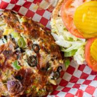 Veggie Burger · We take all of our fresh veggies, saute them on the grill and mix in a little provolone chee...