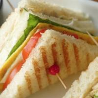 Club Sandwich · Grilled Chicken, Fresh Cucumbers, Tomatoes & Onions, American Cheese on white bread.
Sauce: ...